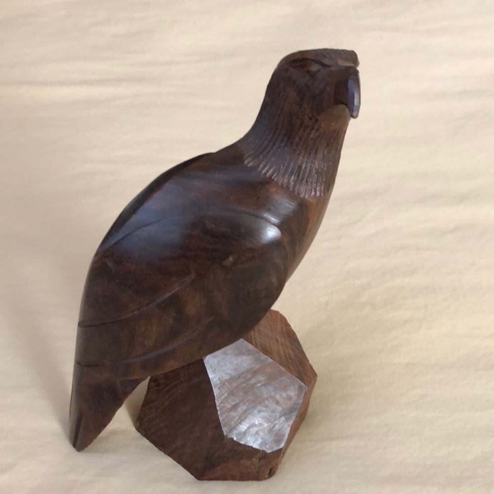 Eagle Wood Carving Beautiful Dark Brown 8 inches